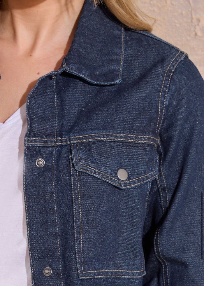 Blue Denim Jacket For Women - AR - Rehman Collection