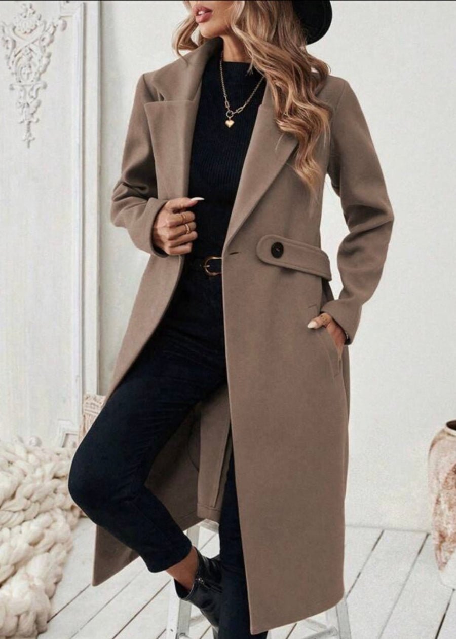 Brown Overcoat For Women - AR - Rehman Collection