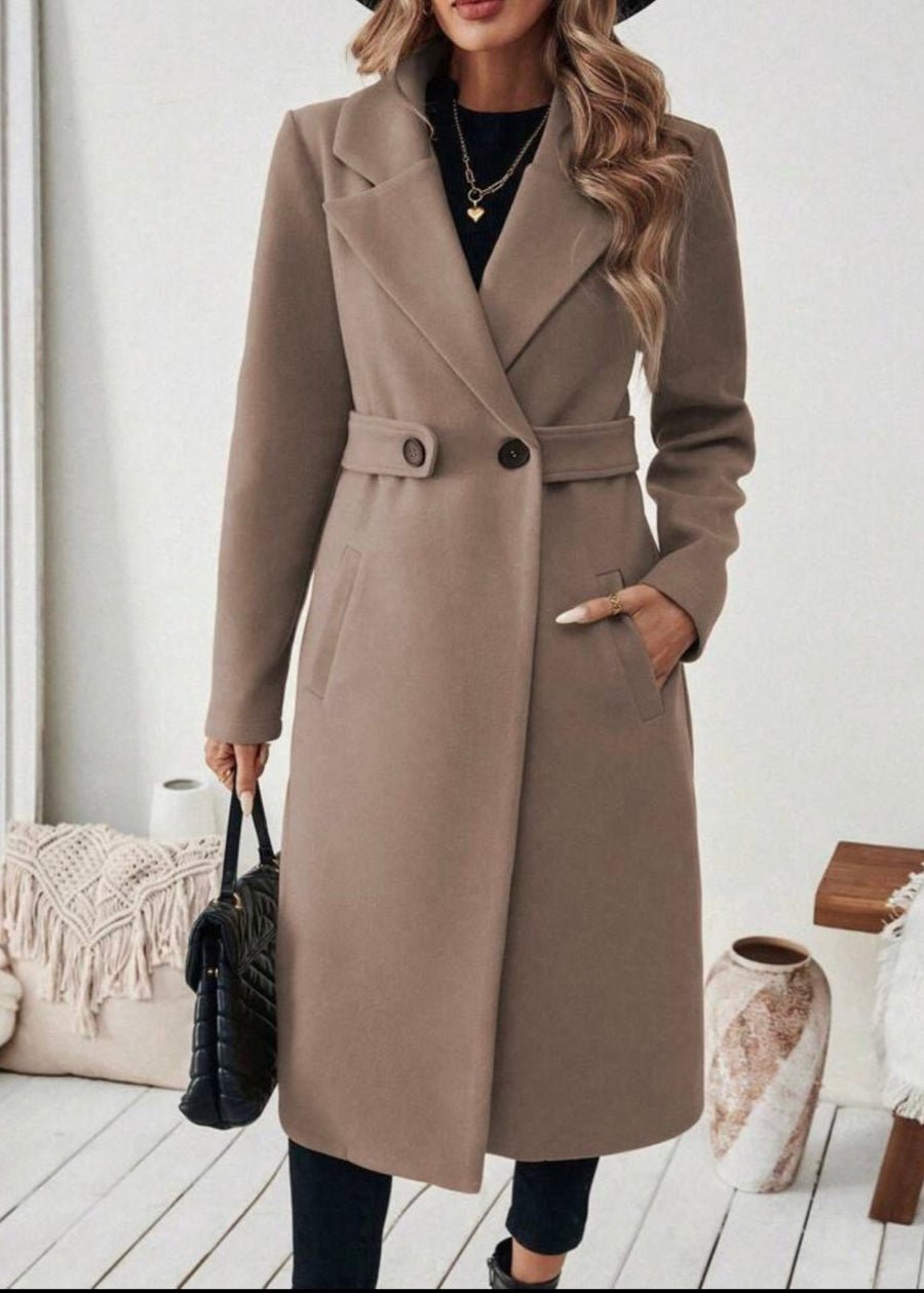 Brown Overcoat For Women - AR - Rehman Collection