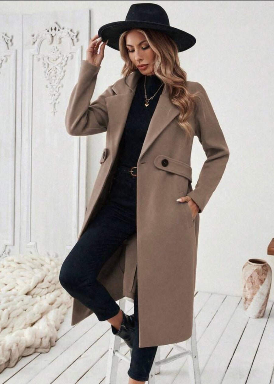 Brown Overcoat For Women - AR - Rehman Collection