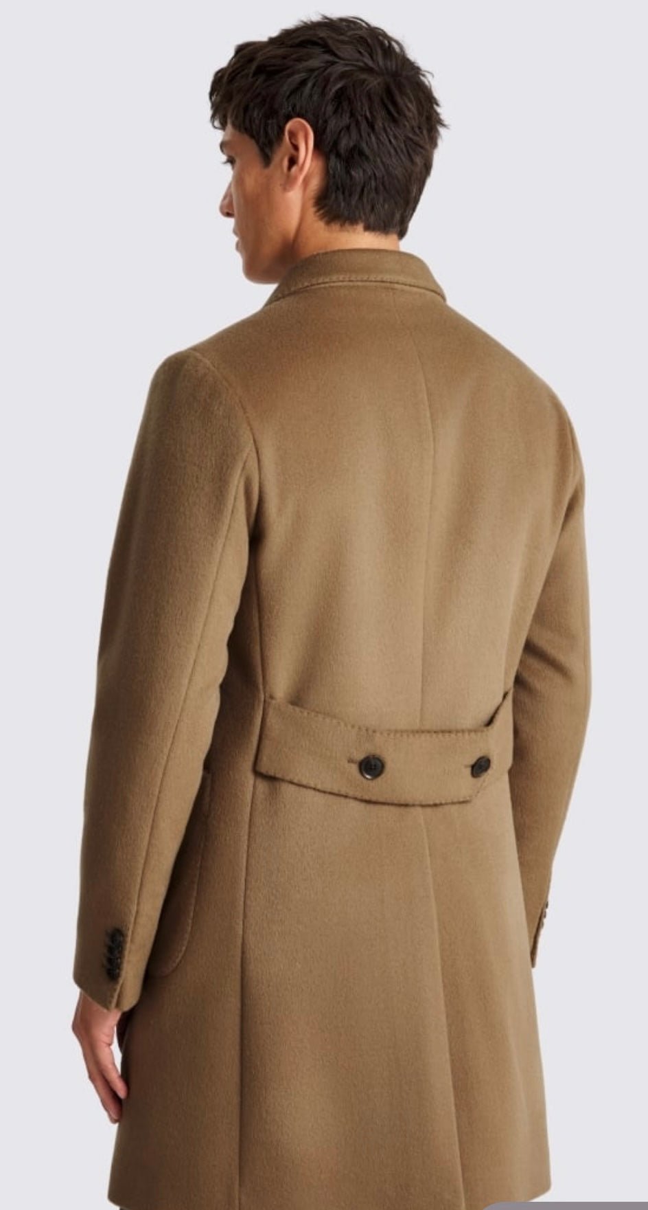 Camel Brown Wool Overcoat For Men - AR - Rehman Collection