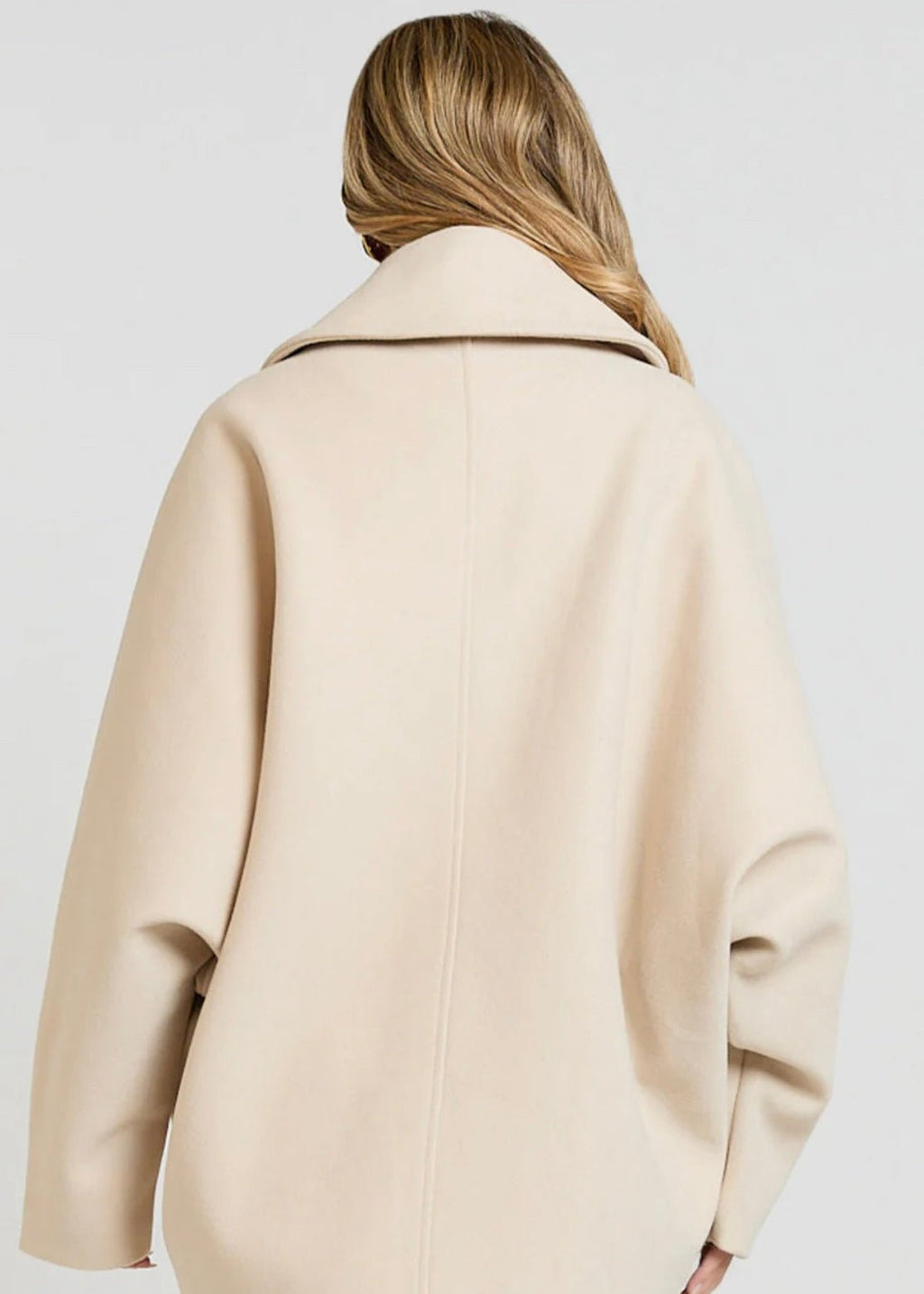 Cream Wool Coat For Women - AR - Rehman Collection