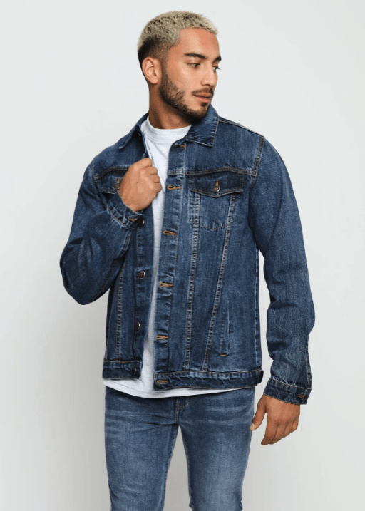 Dark Blue Denim Jacket For Men - AR - Rehman Collection