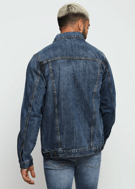 Dark Blue Denim Jacket For Men - AR - Rehman Collection