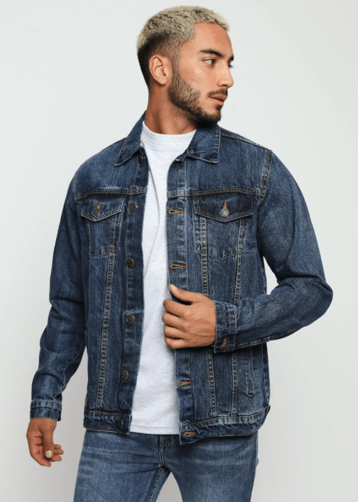 Dark Blue Denim Jacket For Men - AR - Rehman Collection