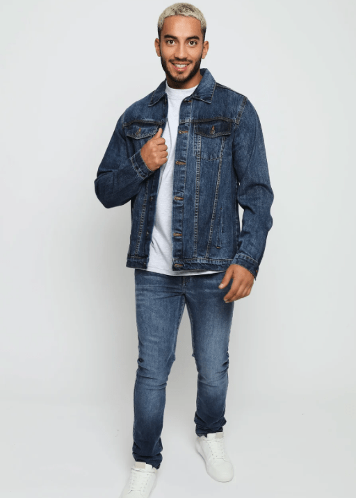 Dark Blue Denim Jacket For Men - AR - Rehman Collection