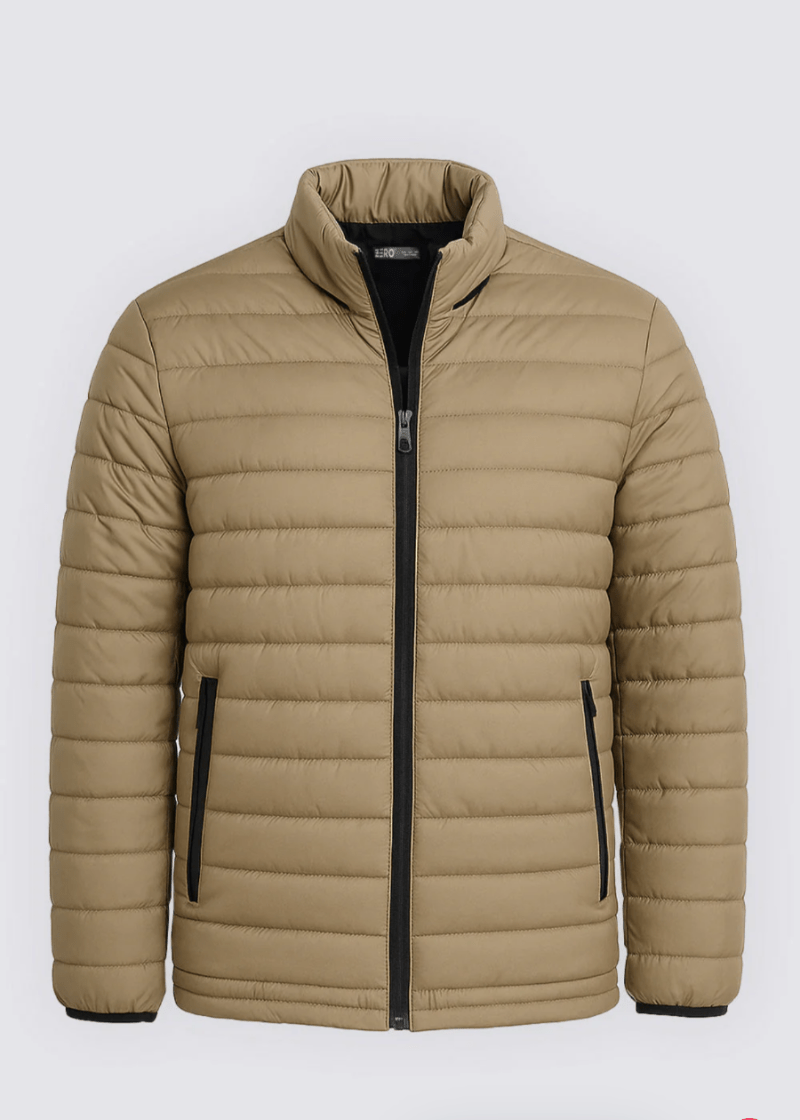Men's Beige Puffer Jacket - AR - Rehman Collection