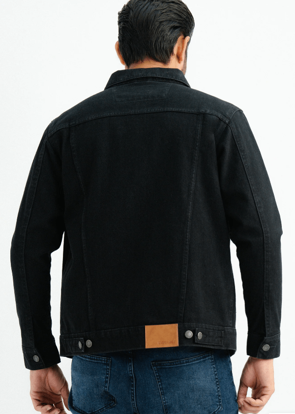 Men's Black Denim Jacket - AR - Rehman Collection