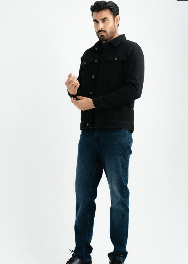 Men's Black Denim Jacket - AR - Rehman Collection