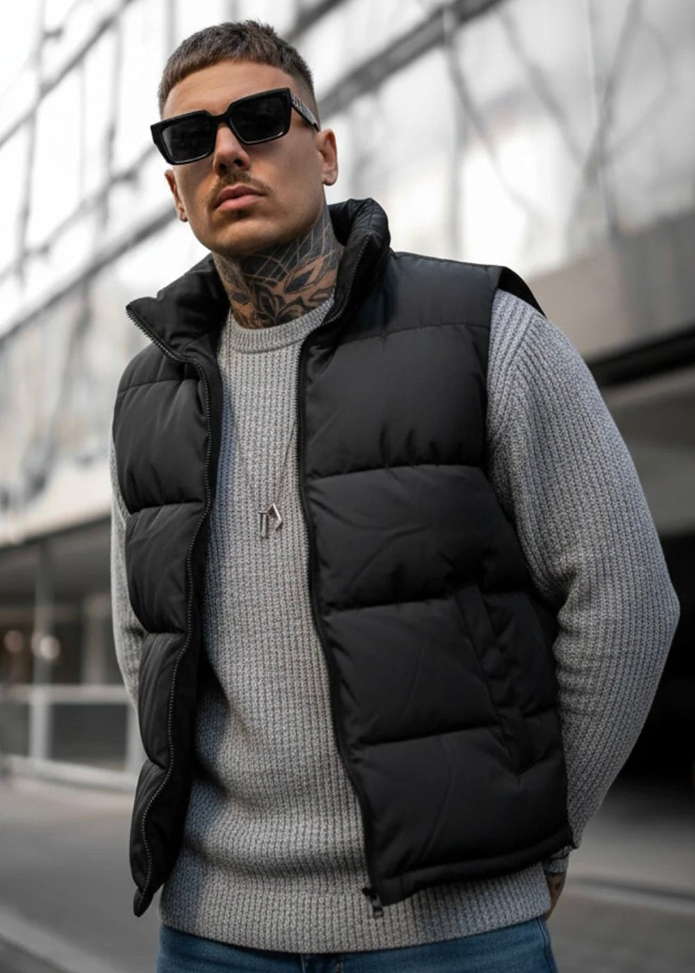 Men's Black Padded Gilet - AR - Rehman Collection