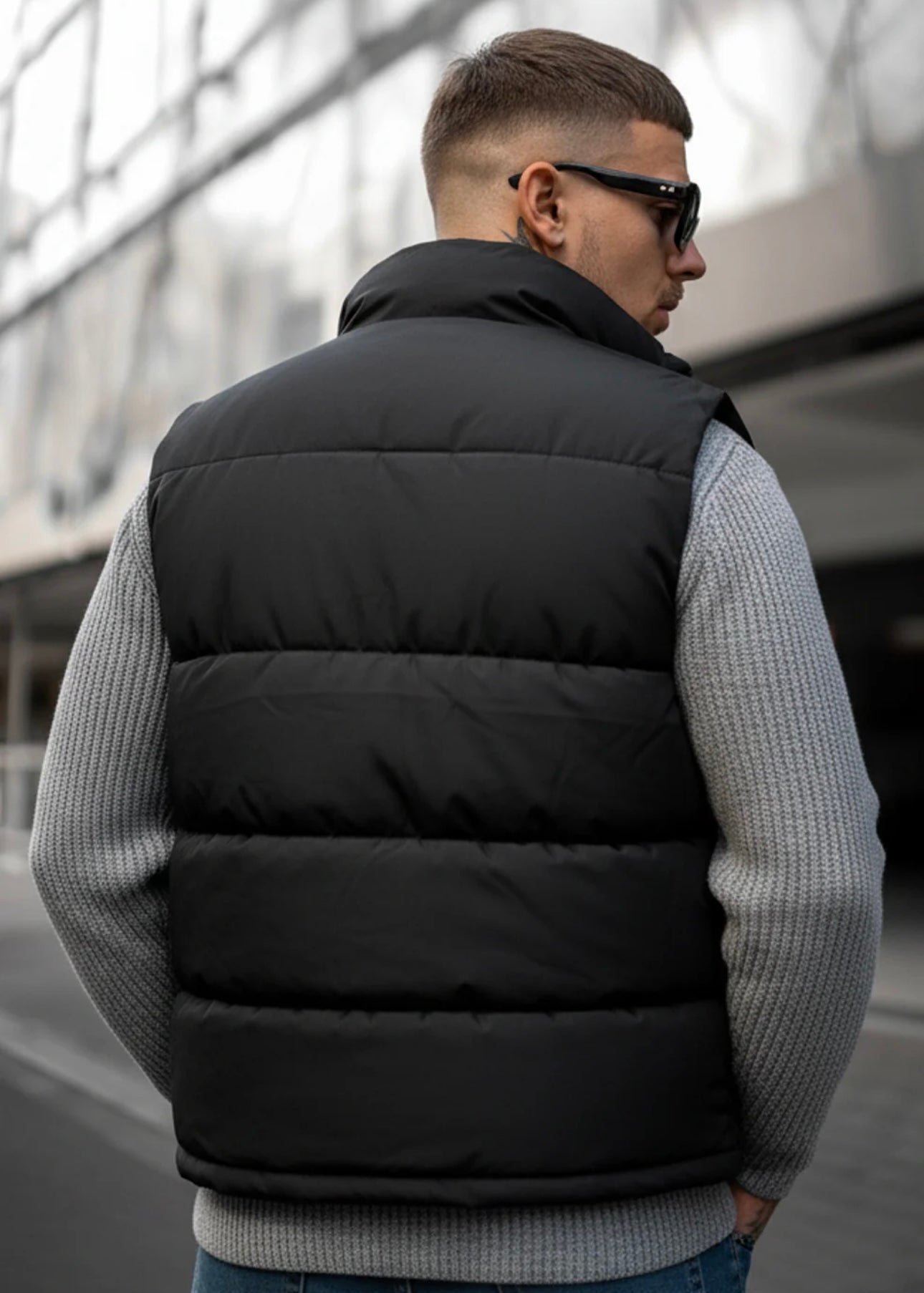 Men's Black Padded Gilet - AR - Rehman Collection