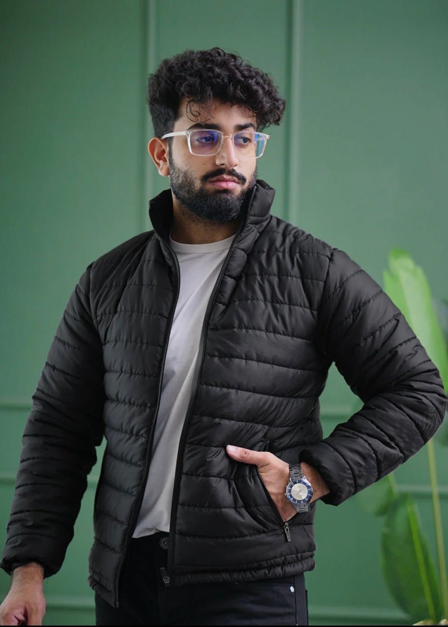 Men's Black Puffer Jacket - AR - Rehman Collection