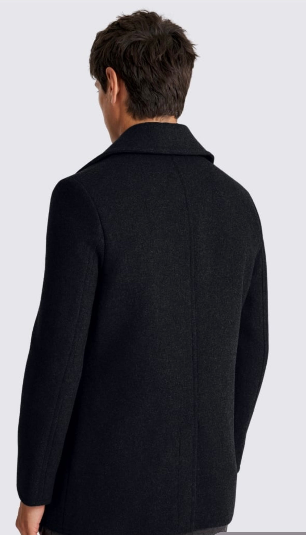Men’s Black Wool Overcoat - AR - Rehman Collection