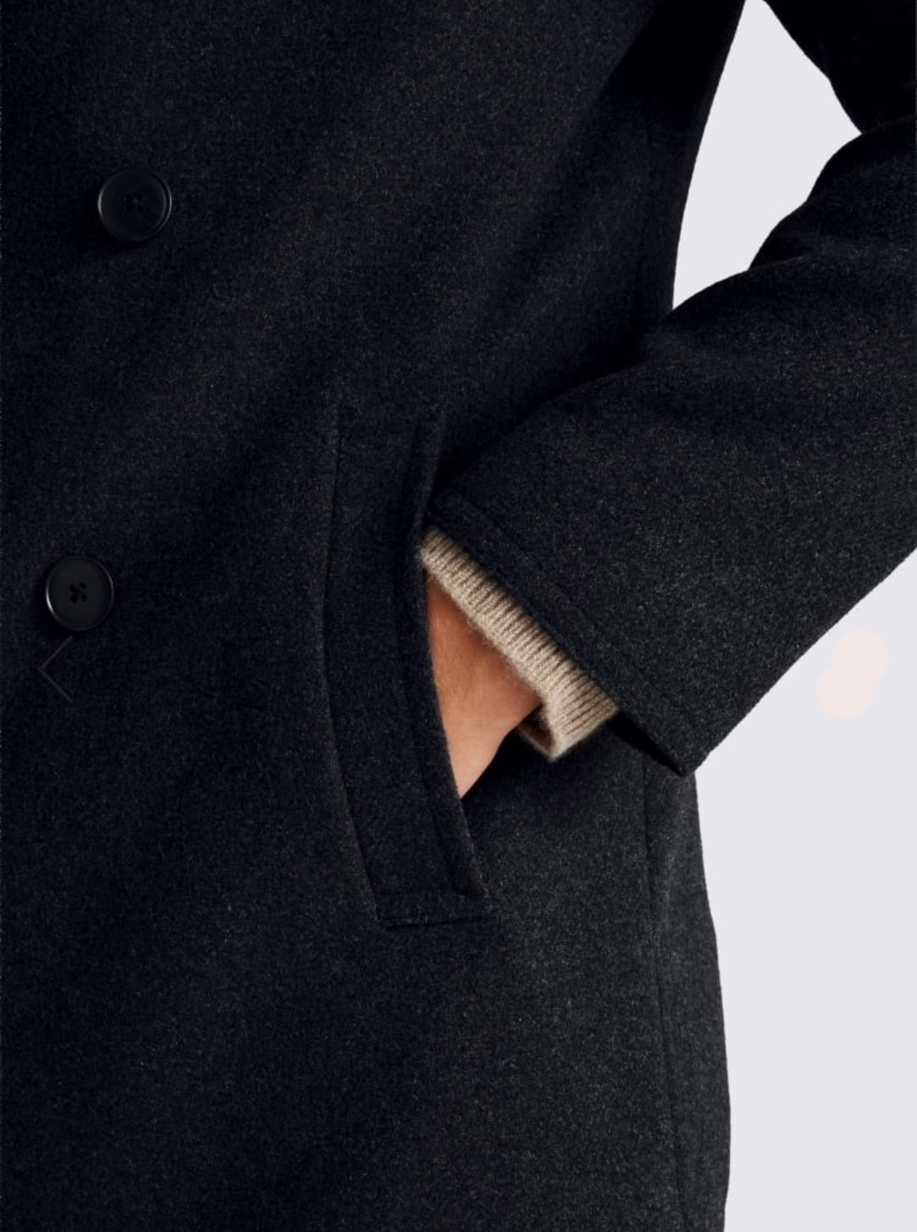 Men’s Black Wool Overcoat - AR - Rehman Collection