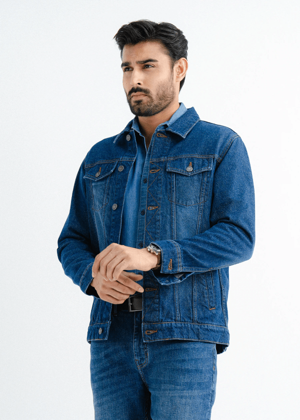 Men's Blue Denim Jacket - AR - Rehman Collection