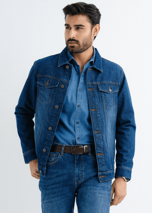 Men's Blue Denim Jacket - AR - Rehman Collection