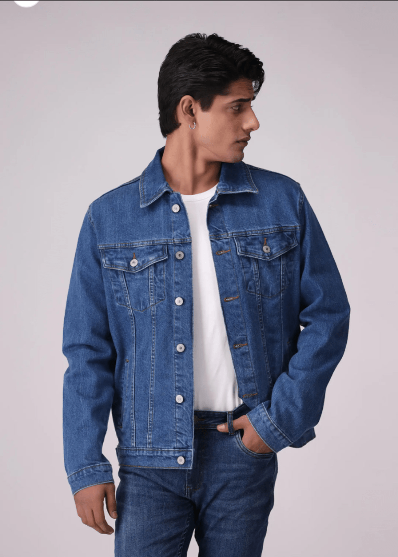 Men's Blue Denim Jacket - AR - Rehman Collection