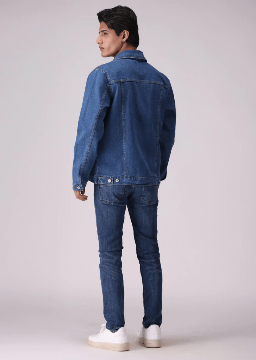 Men's Blue Denim Jacket - AR - Rehman Collection