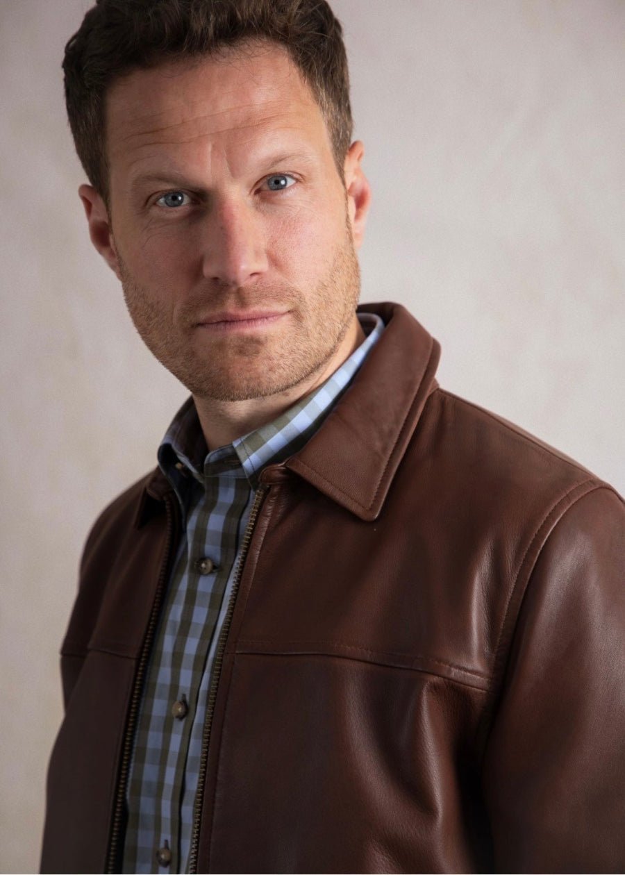 Men’s Brown Sheepskin Leather Jacket - AR - Rehman Collection