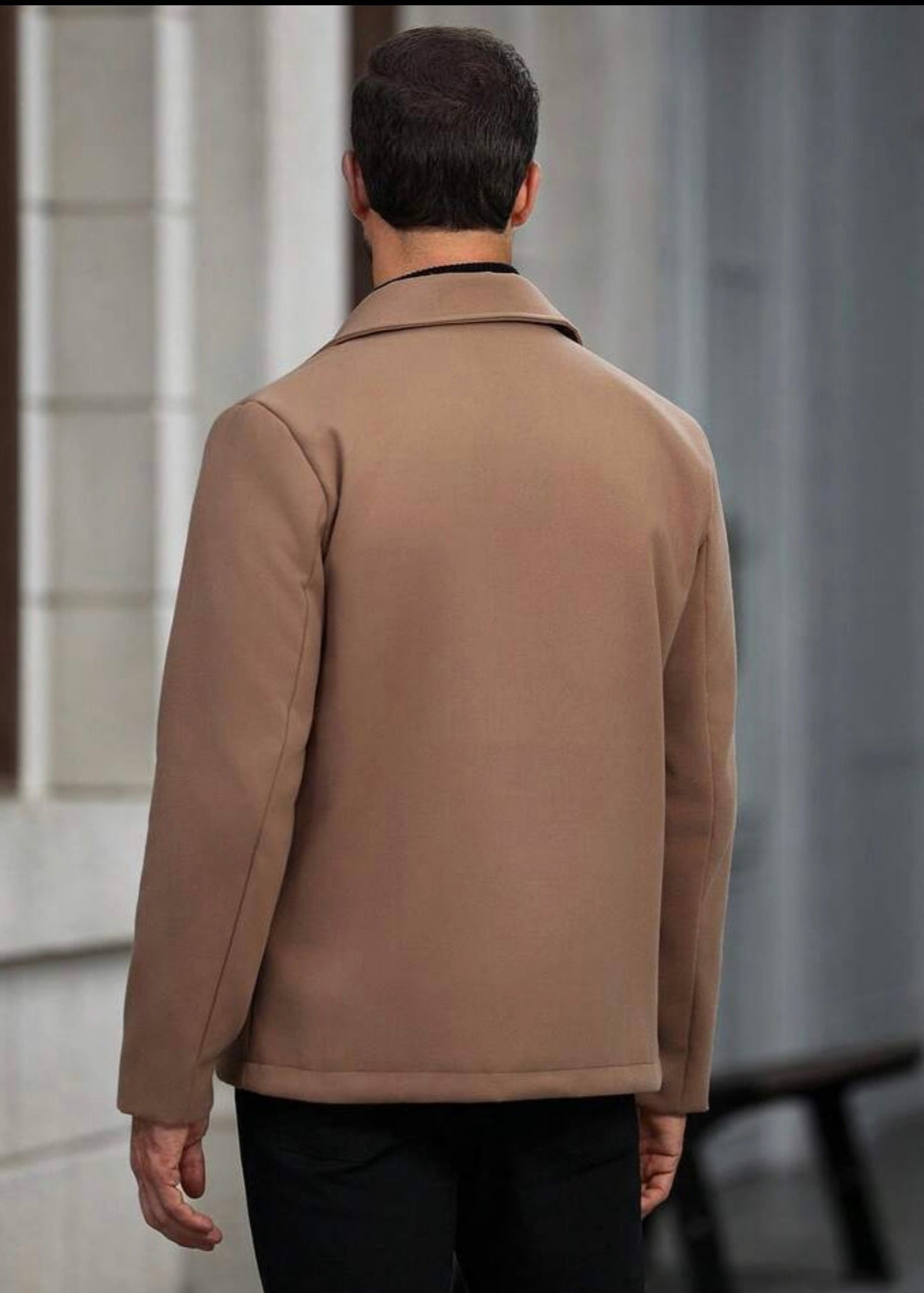 Men’s Camel Brown Wool Blend Jacket - AR - Rehman Collection