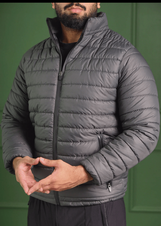 Men's Grey Puffer Jacket - AR - Rehman Collection