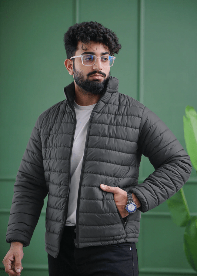 Men's Grey Puffer Jacket - AR - Rehman Collection