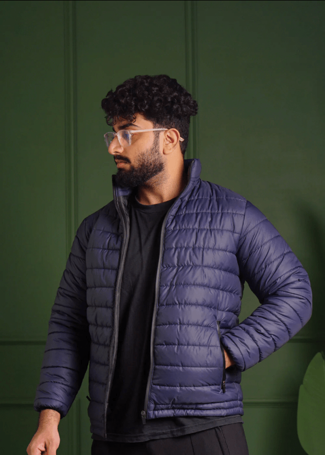 Men's Navy Puffer Jacket - AR - Rehman Collection