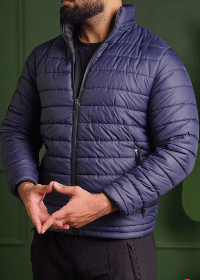 Men's Navy Puffer Jacket - AR - Rehman Collection