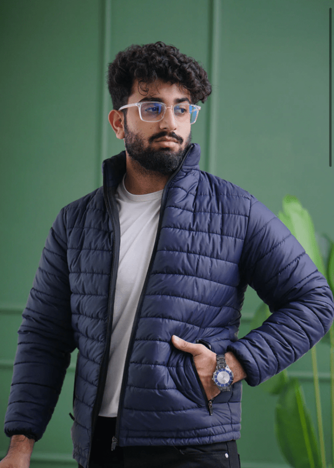 Men's Navy Puffer Jacket - AR - Rehman Collection