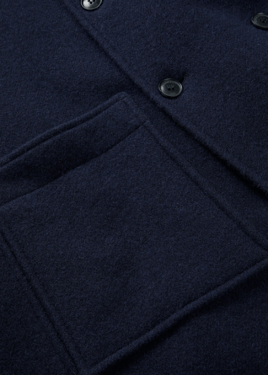 Men's Navy Wool Overcoat - AR - Rehman Collection