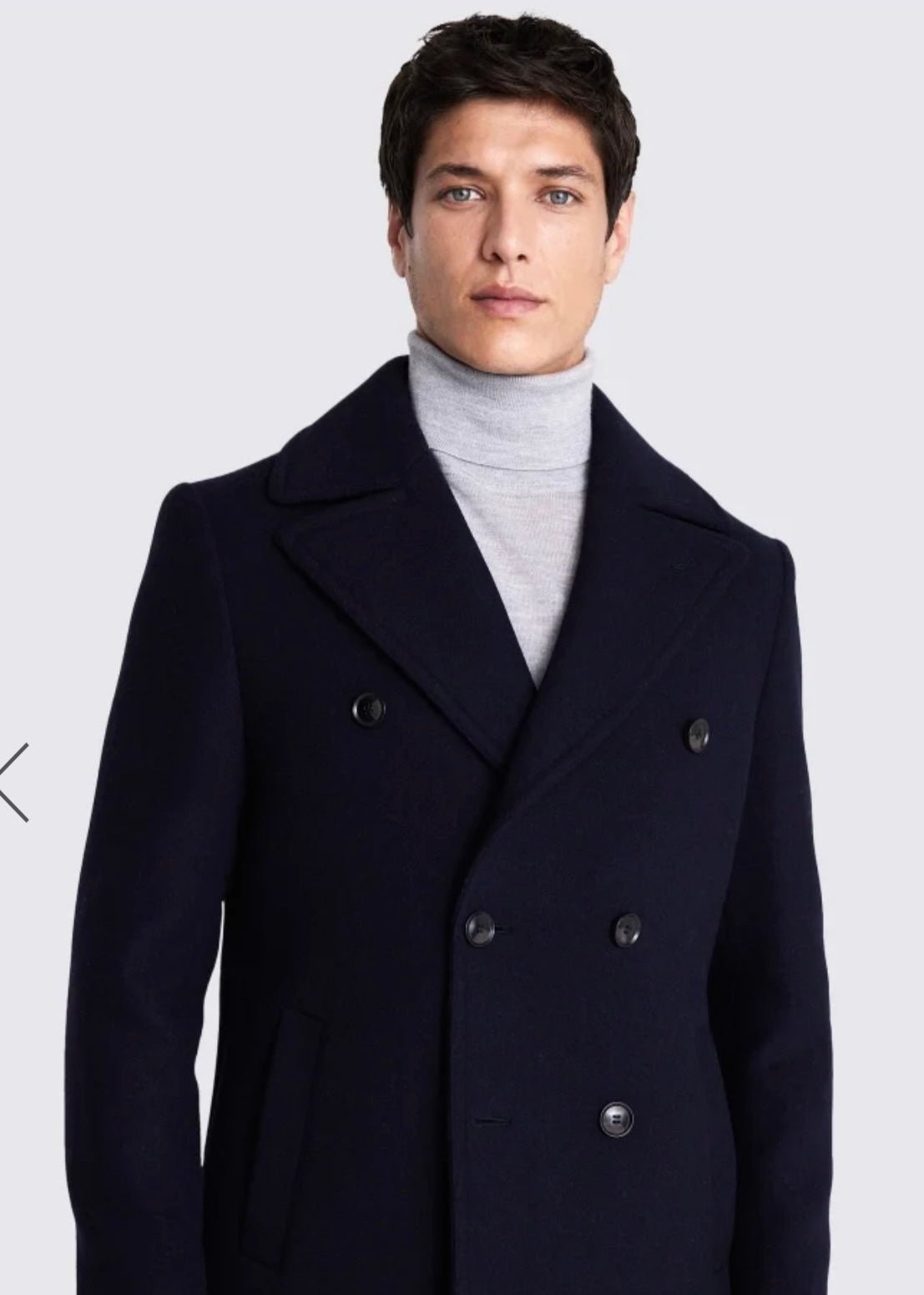 Men’s Navy Wool Peacoat - AR - Rehman Collection