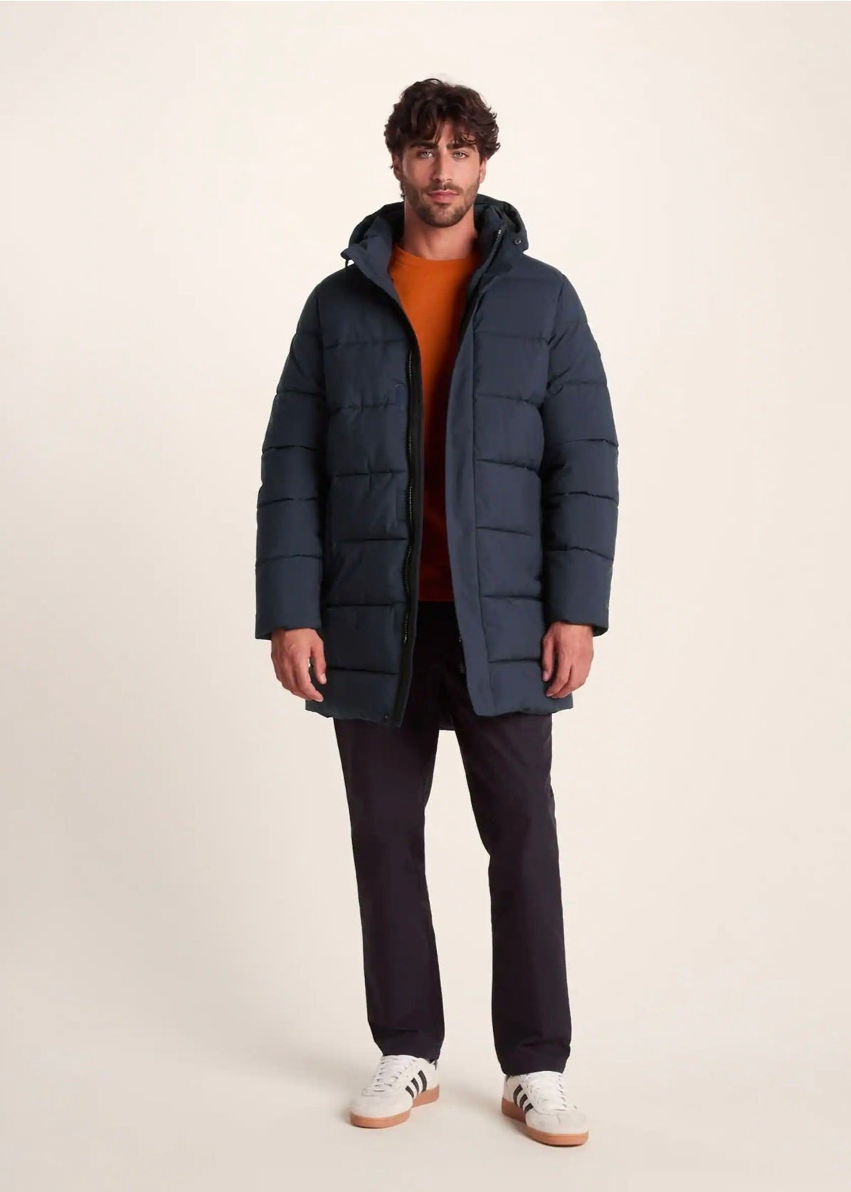 Navy Puffer Coat for Men - AR - Rehman Collection