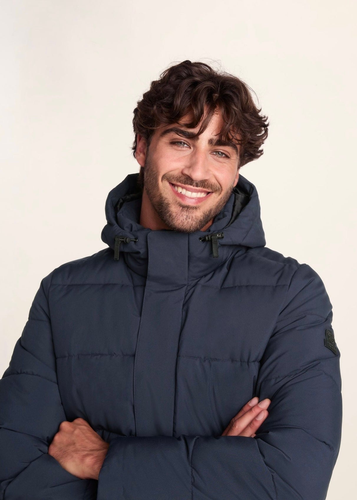 Navy Puffer Coat for Men - AR - Rehman Collection