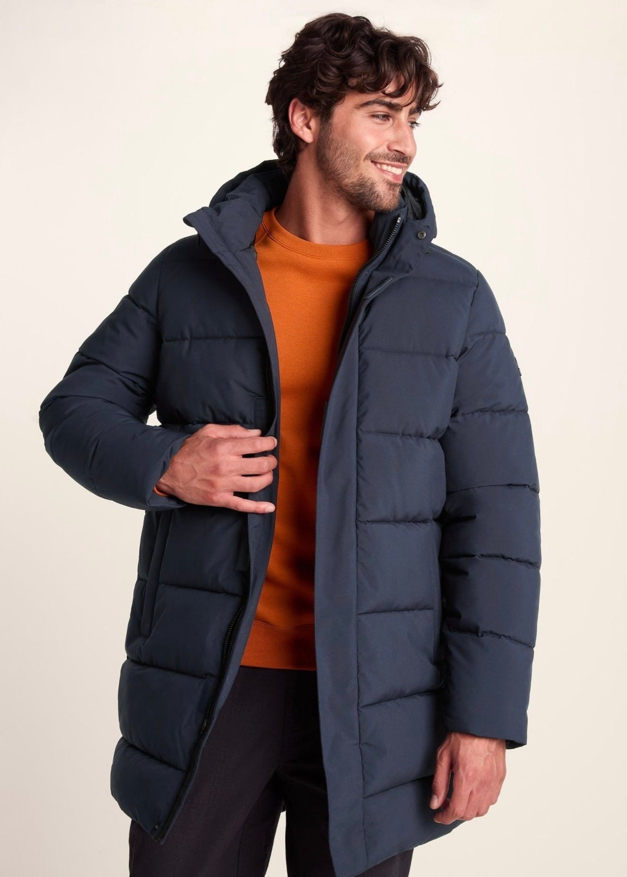 Navy Puffer Coat for Men - AR - Rehman Collection