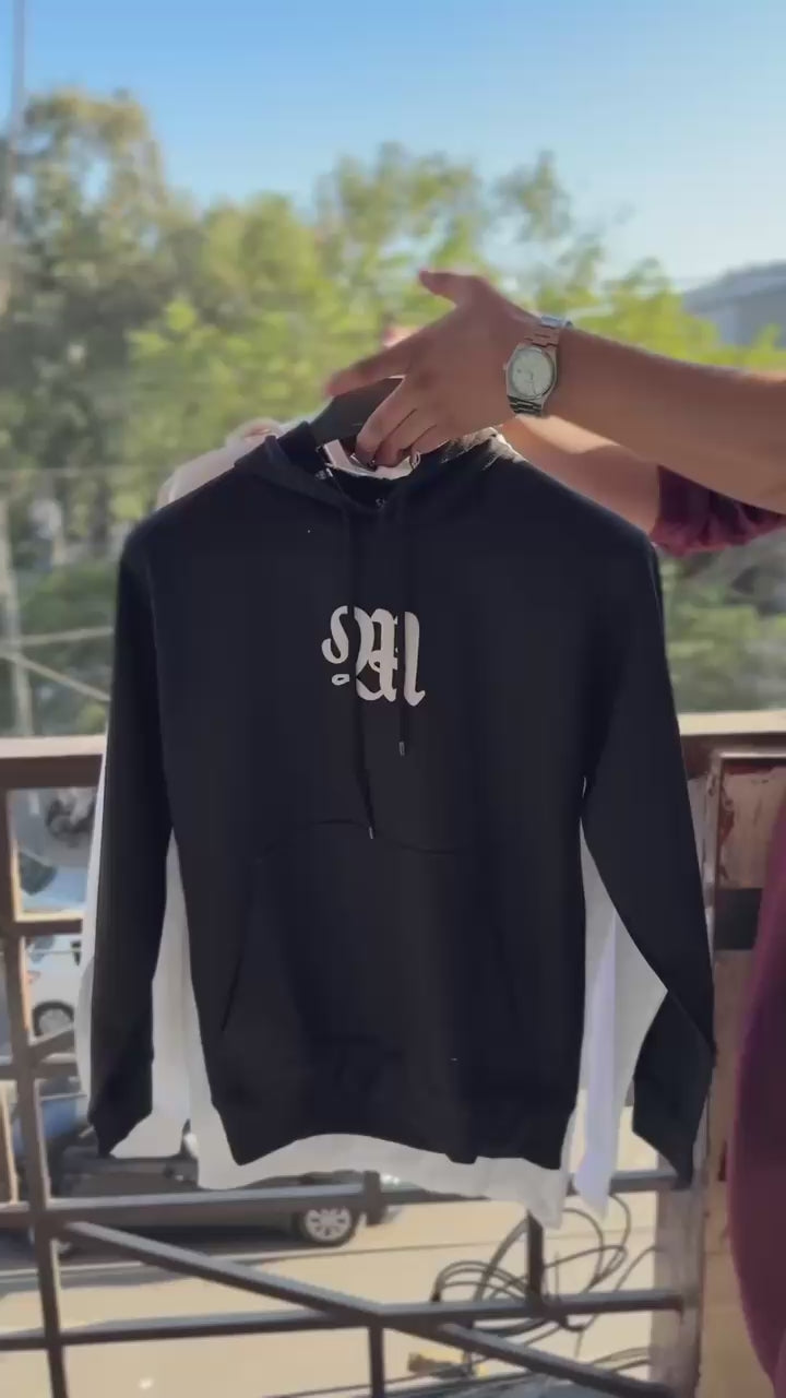 Men's Embosed Printed Hooded Sweatshirt