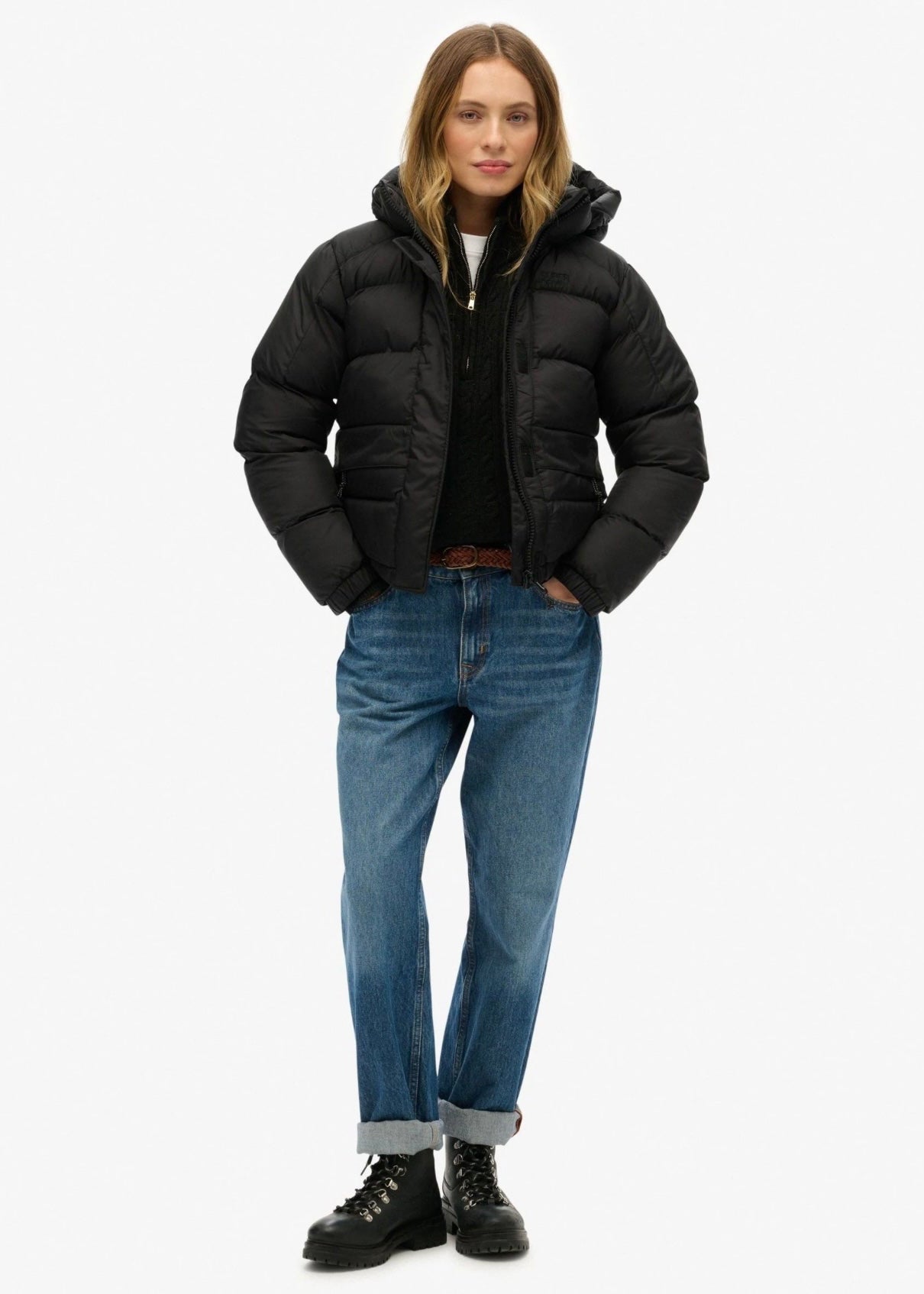 Women's Black Puffer Jacket - AR - Rehman Collection